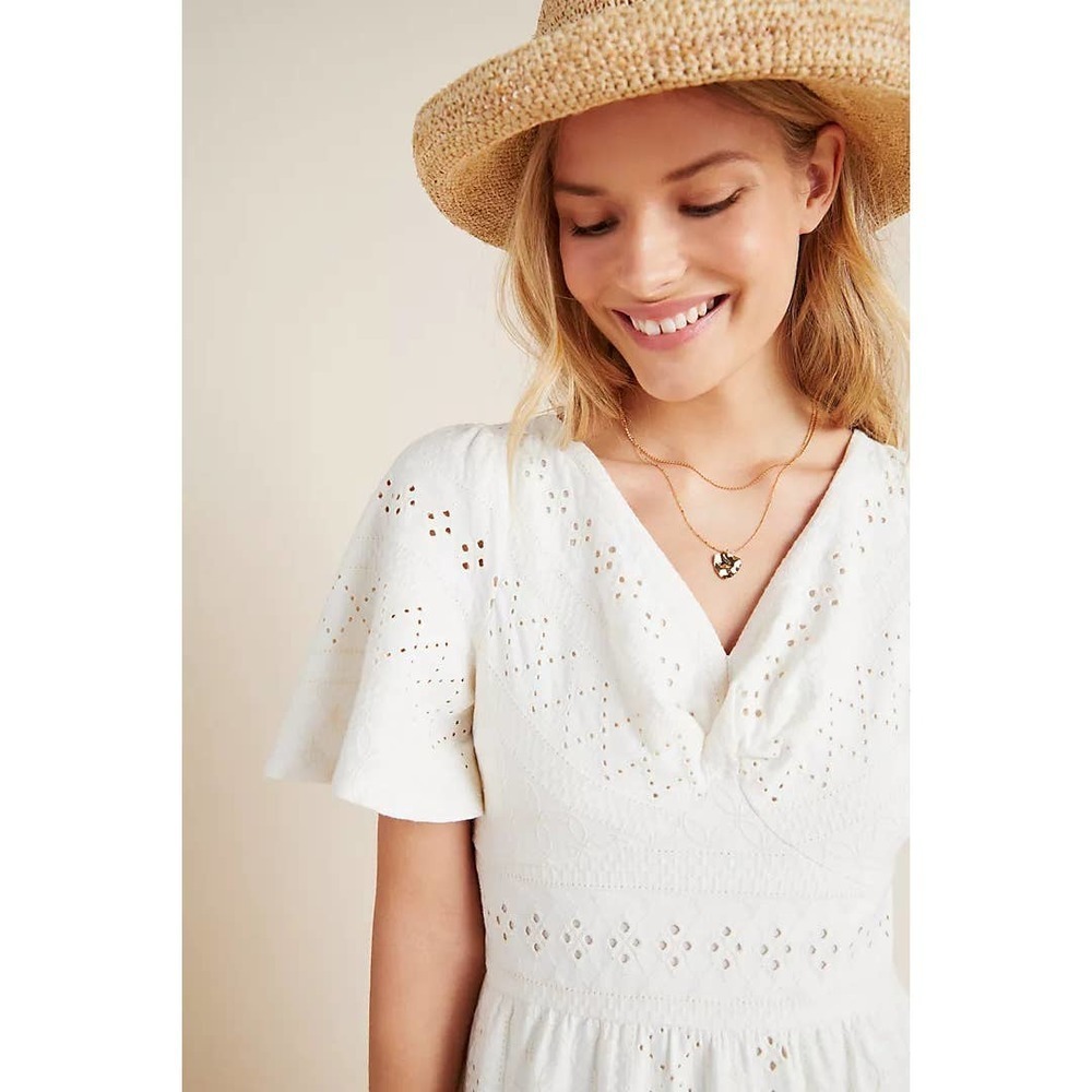 Anthropologie White Eyelet Maxi Dress - Picture 4 of 16